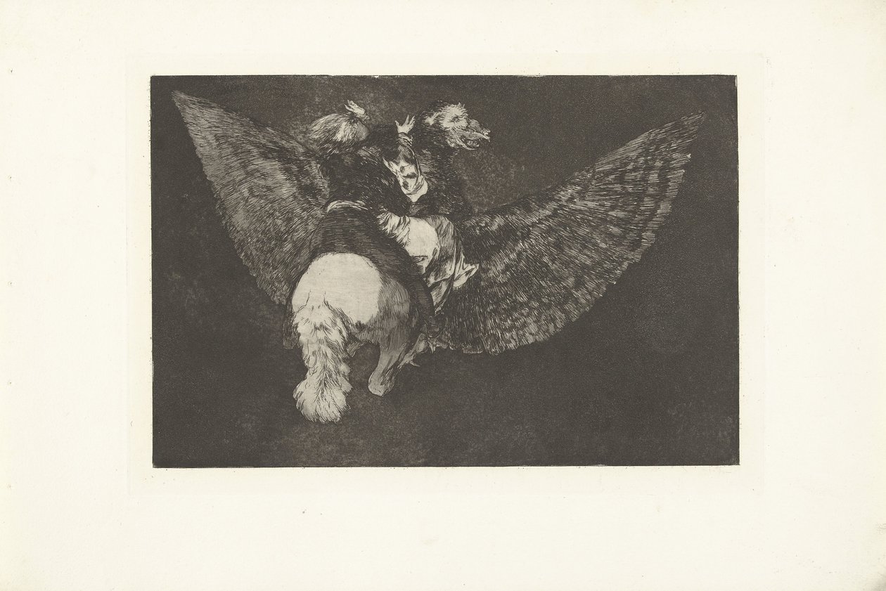 lentävä hulluus Erilainen volante Los Disparates (The Follies) (sarjan nimi) Los Proverbios (Sananlaskut) (sarjan nimi) tekijältä Francisco de Goya