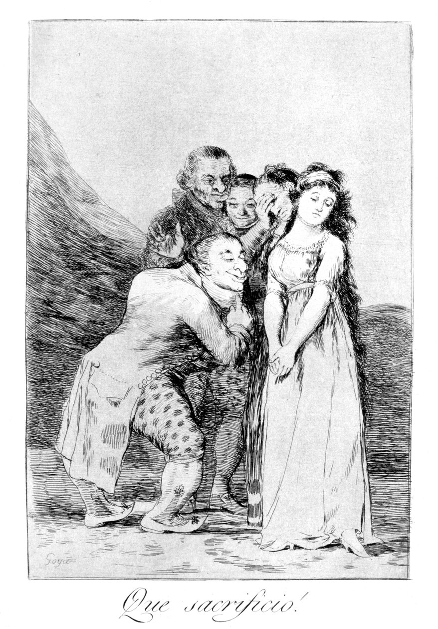 Mikä uhraus!, 1799 tekijältä Francisco de Goya