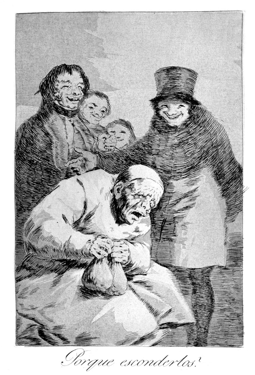 Miksi piilottaa ne!, 1799 tekijältä Francisco de Goya