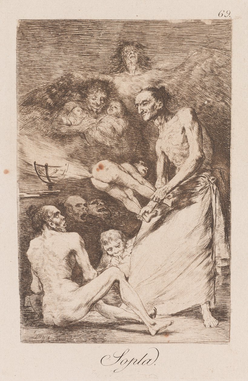 Tuuli, 1700-luvun loppu - 1800-luvun alku (painettu) tekijältä Francisco de Goya