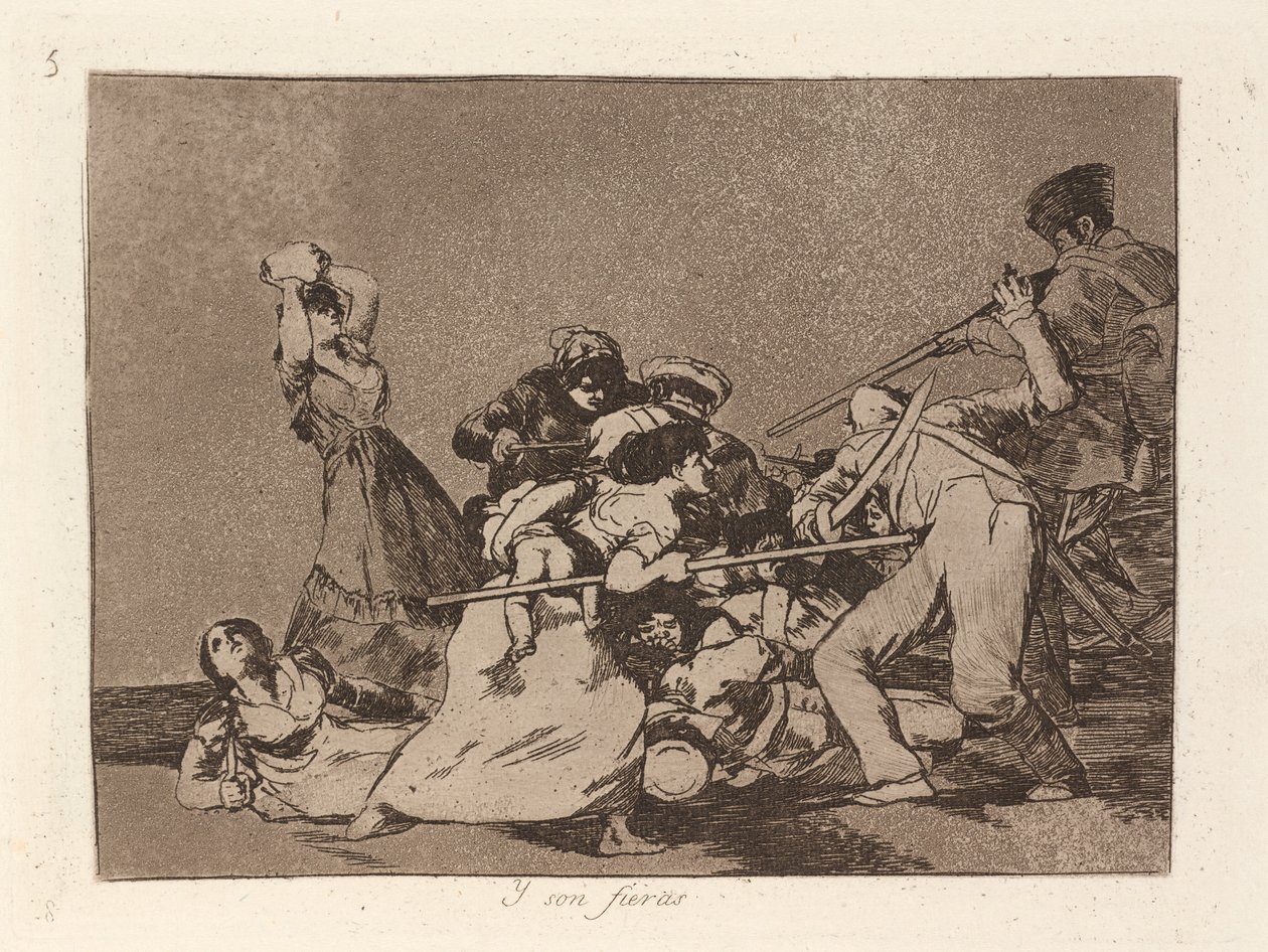 Y son fieras (ja he ovat kuin villit pedot) tekijältä Francisco de Goya