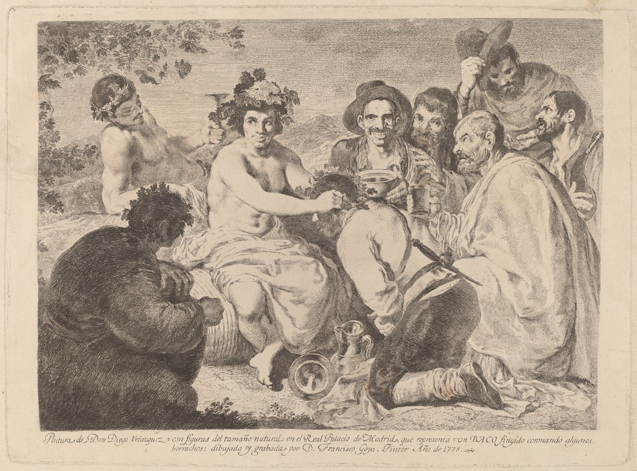 Bussit (Bacchus) tekijältä Francisco de Goya after Diego Velázquez