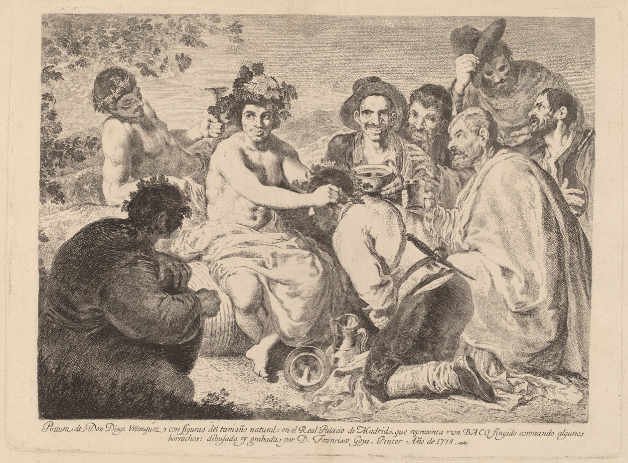 Bussit (Bacchus) tekijältä Francisco de Goya after Diego Velázquez
