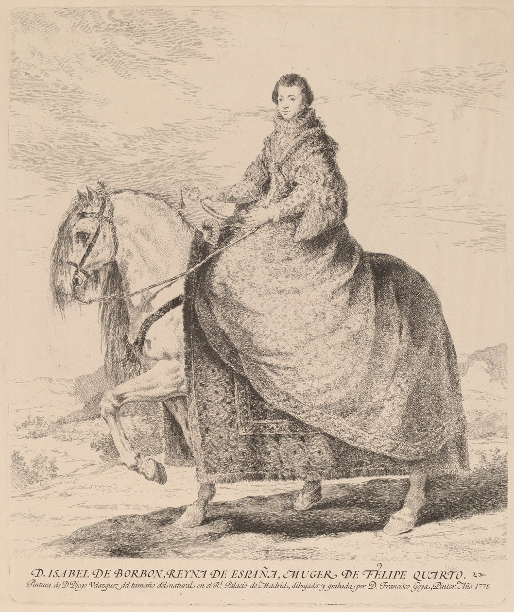 Isabella Bourbonista tekijältä Francisco de Goya after Diego Velázquez