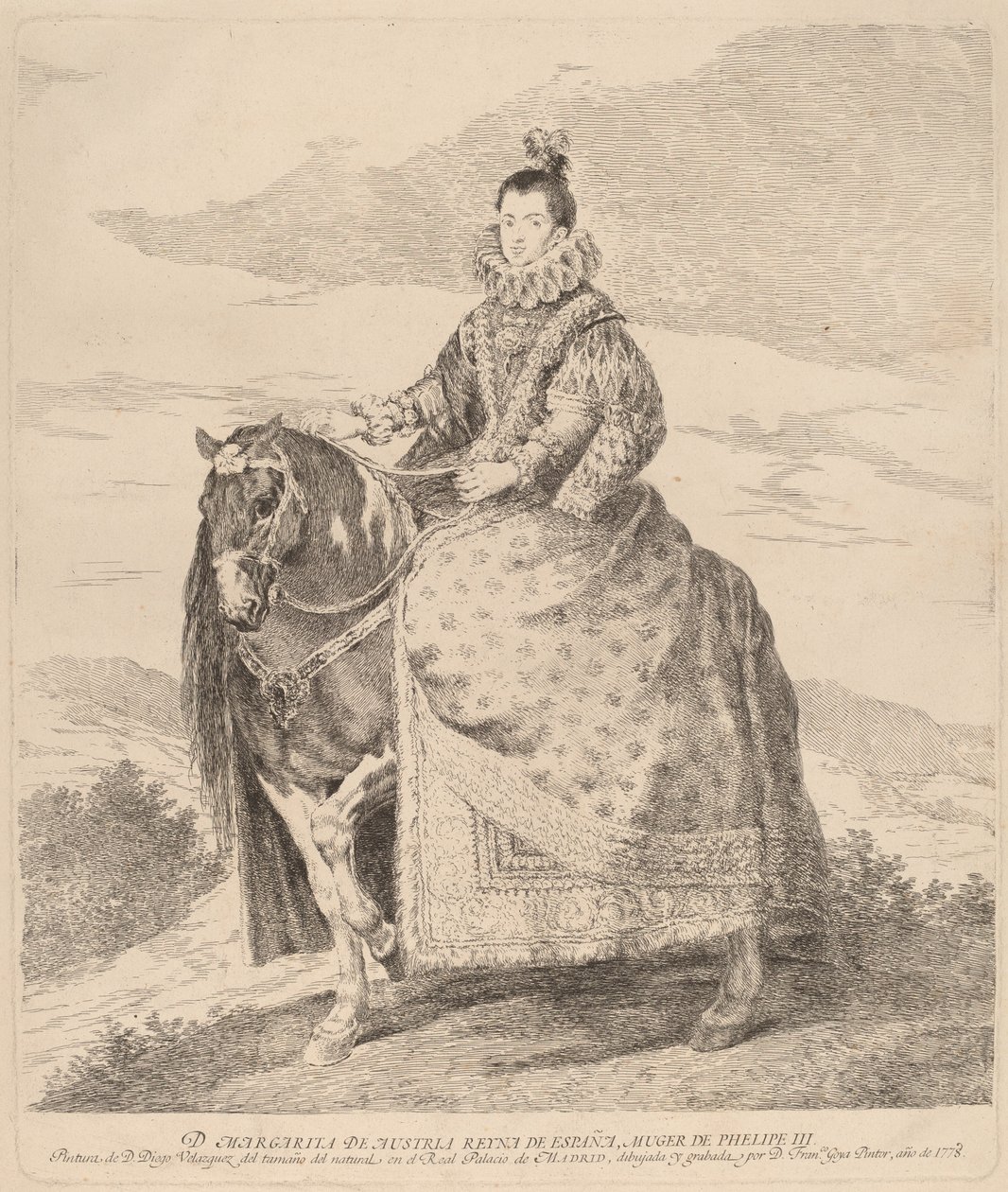 Itävallan Margaret tekijältä Francisco de Goya after Diego Velázquez