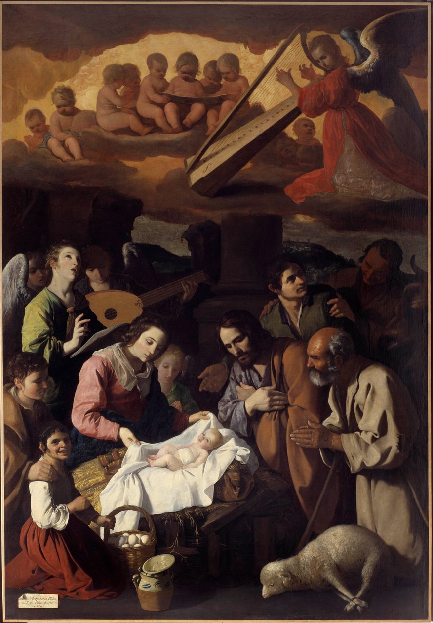 Paimenten palvonta Francisco de Zurbaranin (1598-1664) maalaus 1600-luvun su. 2,67 x 1,85 m. Grenoble. Kuvataidemuseo tekijältä Francisco de Zurbaran
