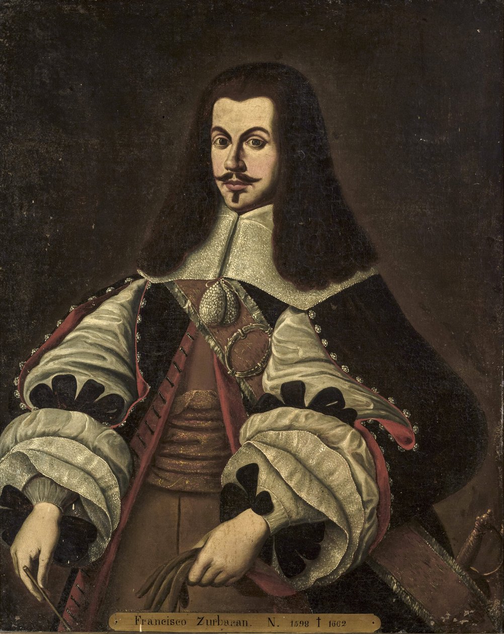 Barokki : Francisco de Zurbaranin (1598-1664) muotokuva, Nimetön, 1600-luvun loppu. Öljy kankaalle tekijältä Francisco de Zurbaran