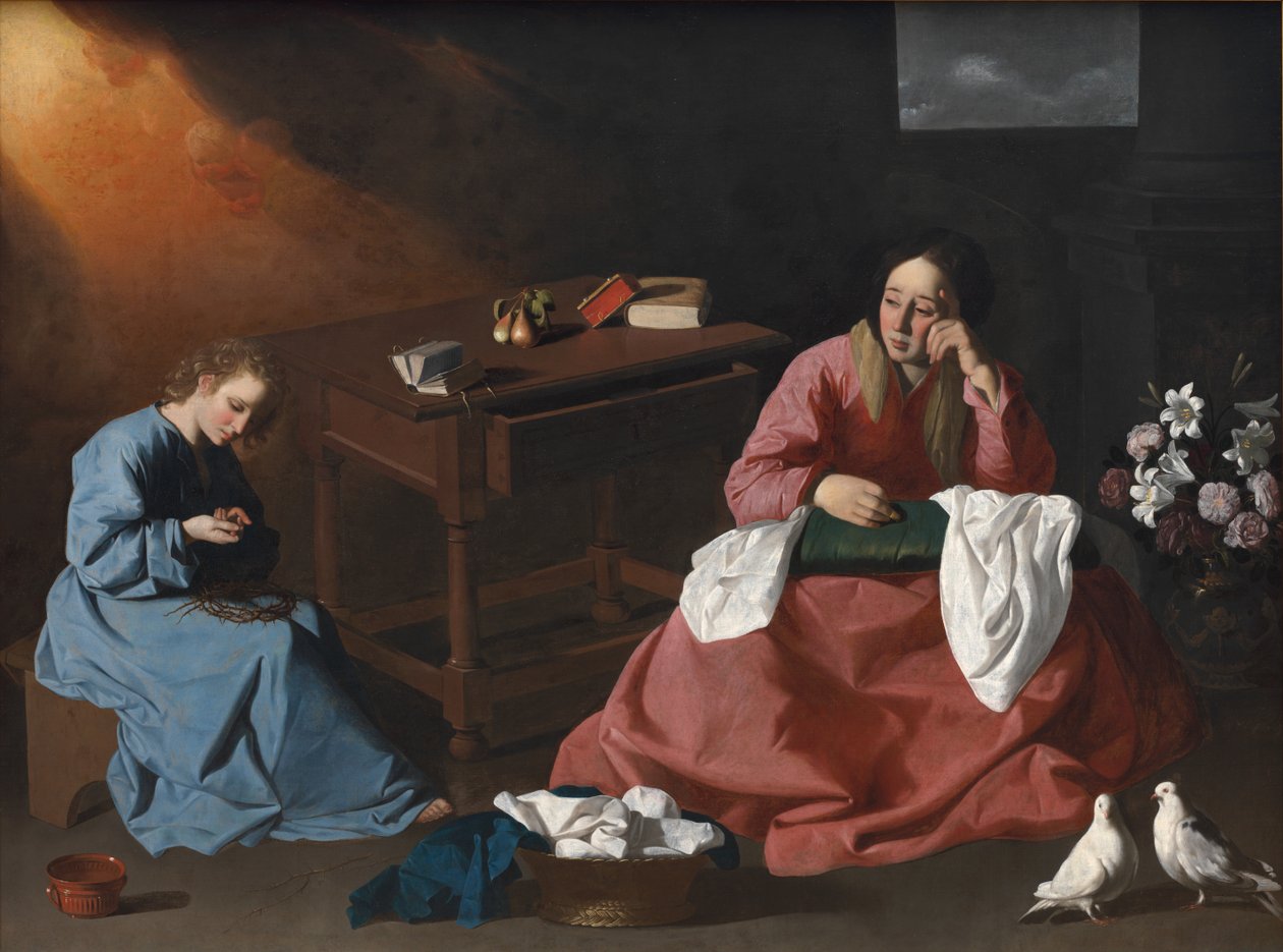 Kristus ja Neitsyt Nasaretin talossa, n. 1640. tekijältä Francisco de Zurbaran