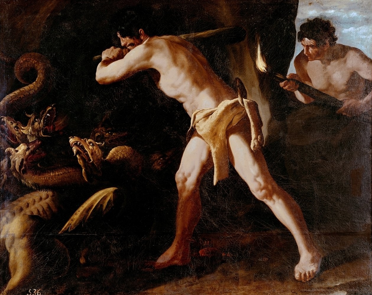 Herculesin faticas hyvään vetäytymiseen: Lernan Idran tappaminen tekijältä Francisco de Zurbaran