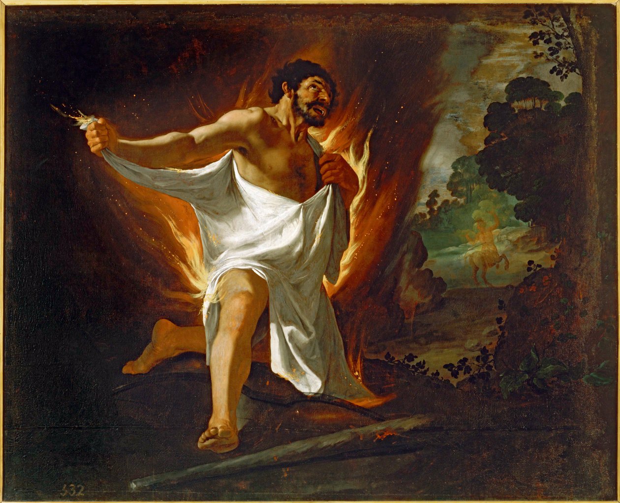 Kentauri Nessuksen paidan polttama Herkules ... (öljy kankaalle) tekijältä Francisco de Zurbaran