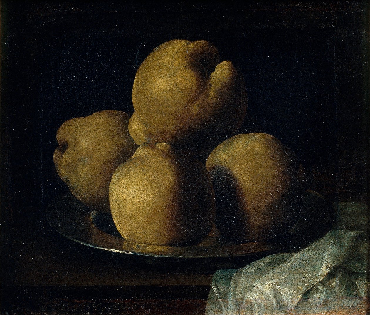 Nature morte aux coings - Asetelma ja kvitteniruoka - Zurbaran, Francisco, de (1598-1664) - Vuosina 1633-1664 - Öljy kankaalle - 35x40,5 - Museu Nacional d