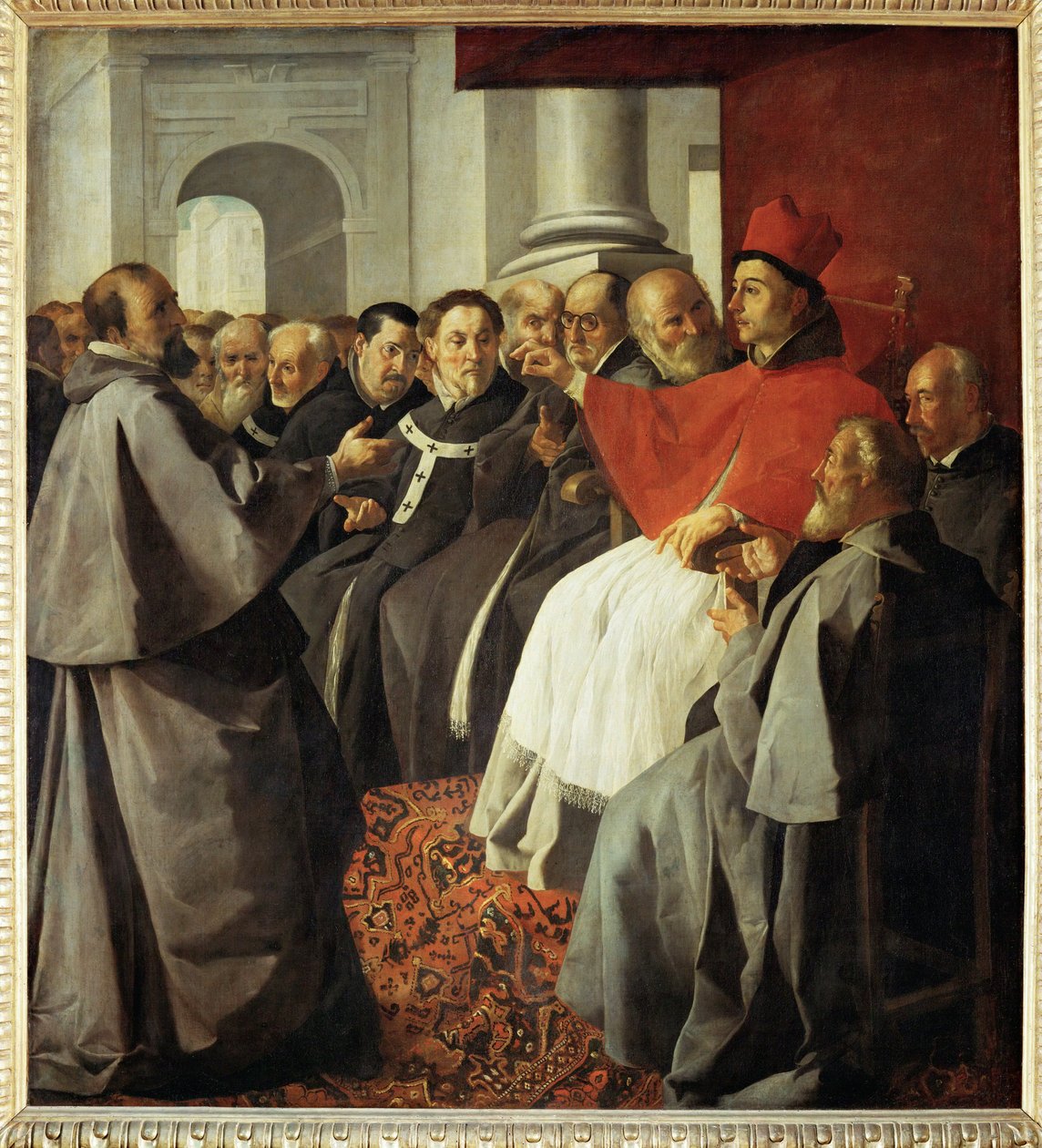 Pyhä Bonaventura Lyonin neuvostossa - Saint Bonaventura ... tekijältä Francisco de Zurbaran