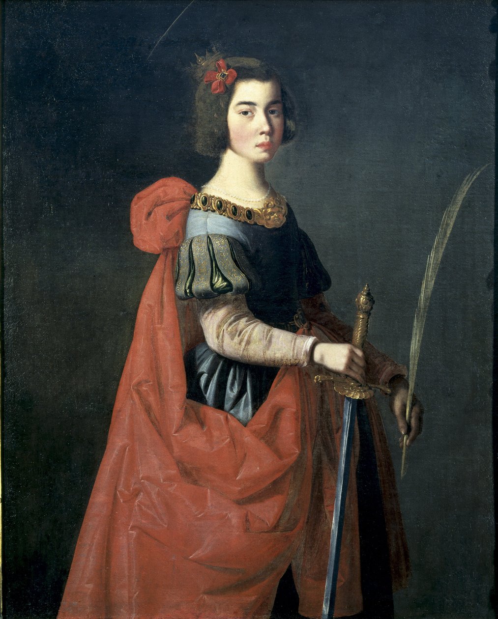 Pyhä Katariina Aleksandrialainen. C. 1636 (öljy kankaalle) tekijältä Francisco de Zurbaran