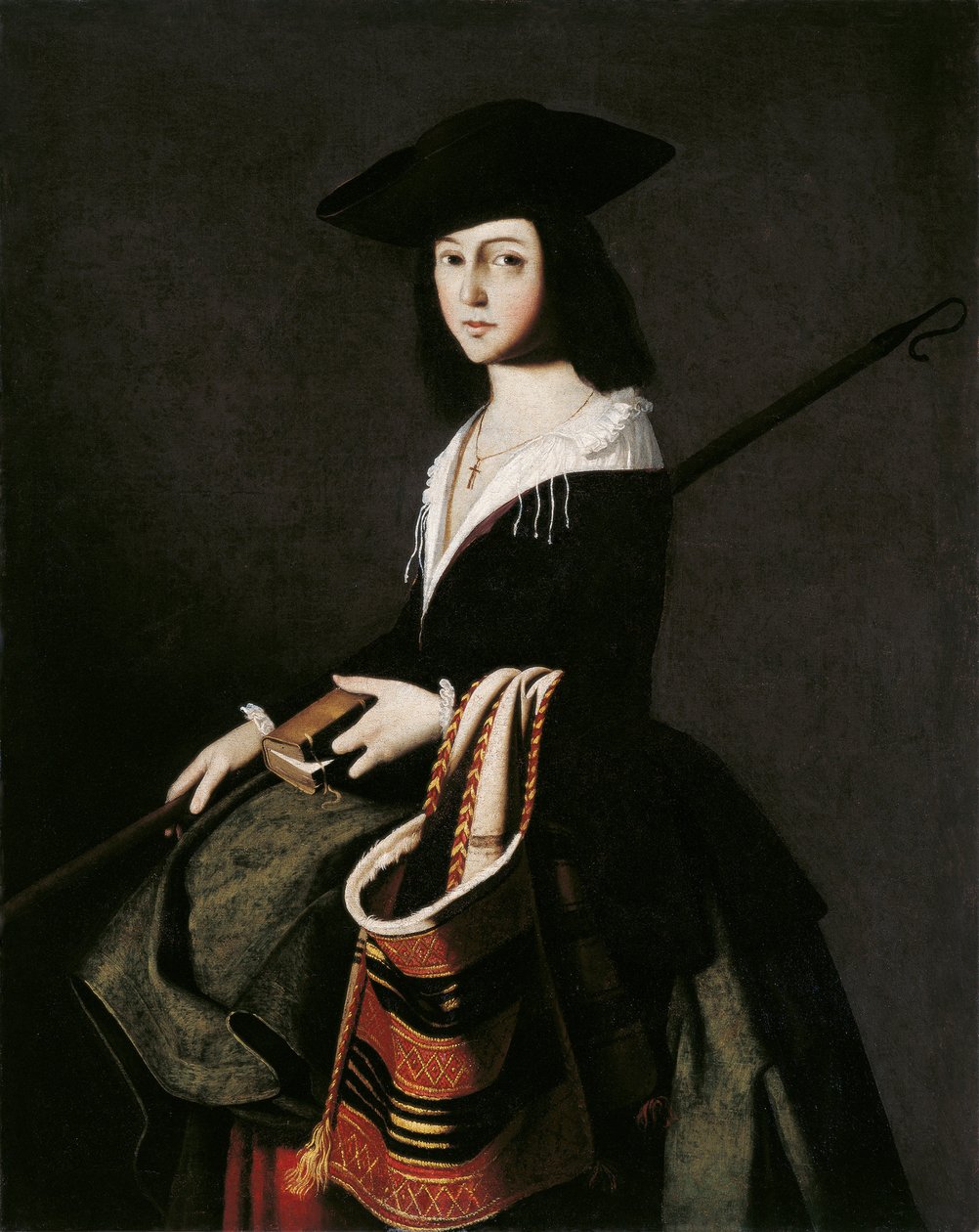 Saint Marina (Sainte Marine) - Zurbaran, Francisco, de (1598-1664) - noin 1640-1645 - Öljy kankaalle - 111x88 - Museo Carmen Thyssen, Málaga tekijältä Francisco de Zurbaran