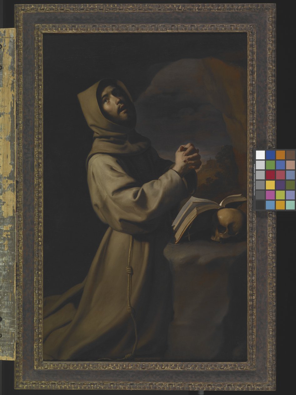Pyhä Franciscus meditaatiossa (öljy kankaalle) tekijältä Francisco de Zurbaran