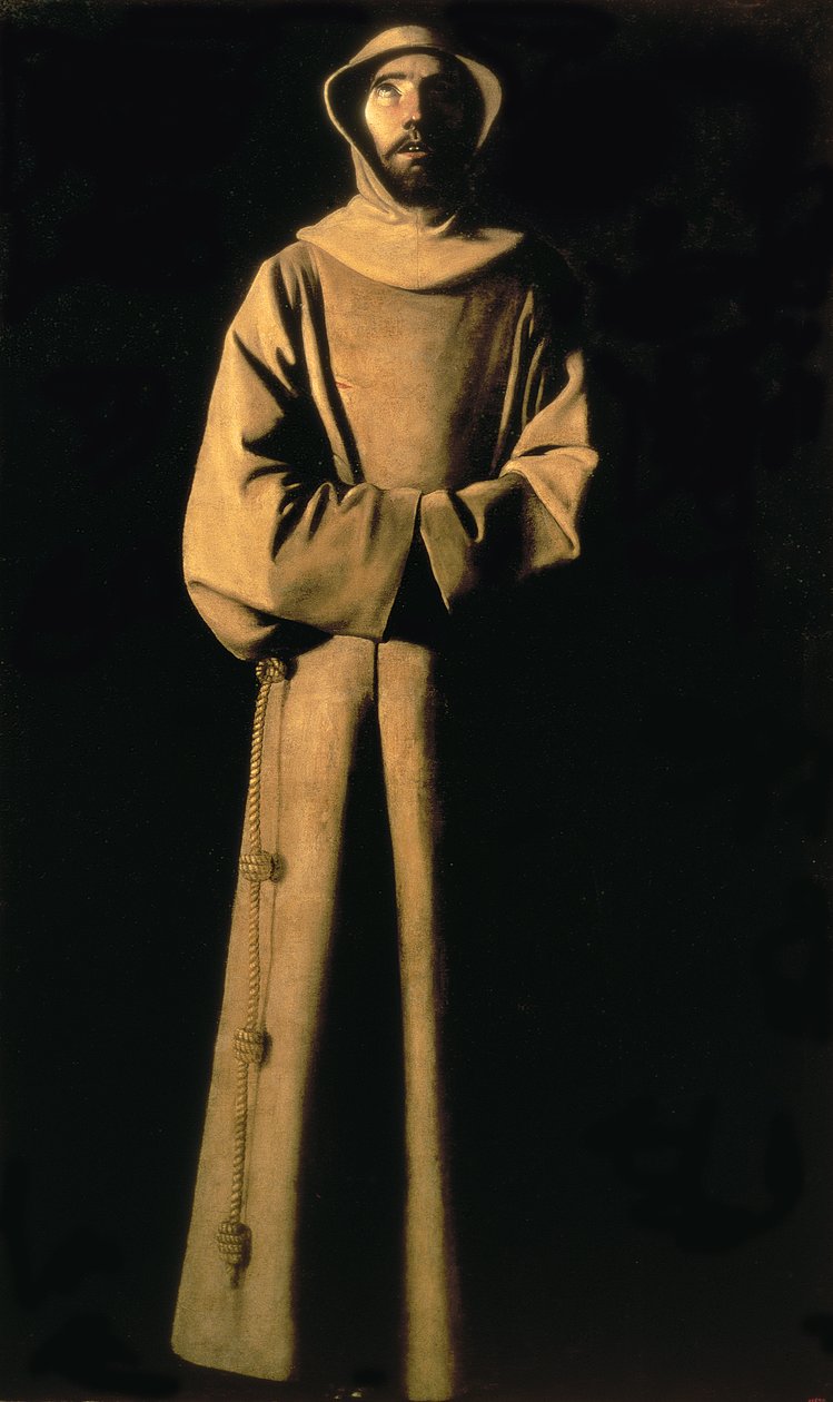 Pyhä Franciscus Assisilainen, n. 1640 (öljy kankaalle) tekijältä Francisco de Zurbaran