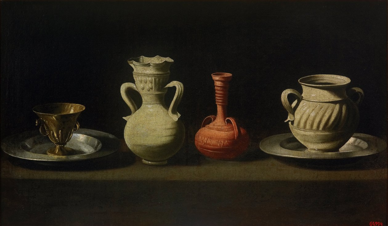 Asetelma neljällä aluksella tekijältä Francisco de Zurbaran