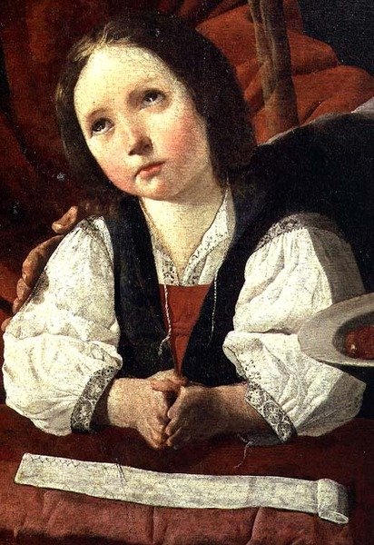 Pyhä perhe, yksityiskohta Kristus-lapsesta tekijältä Francisco de Zurbaran
