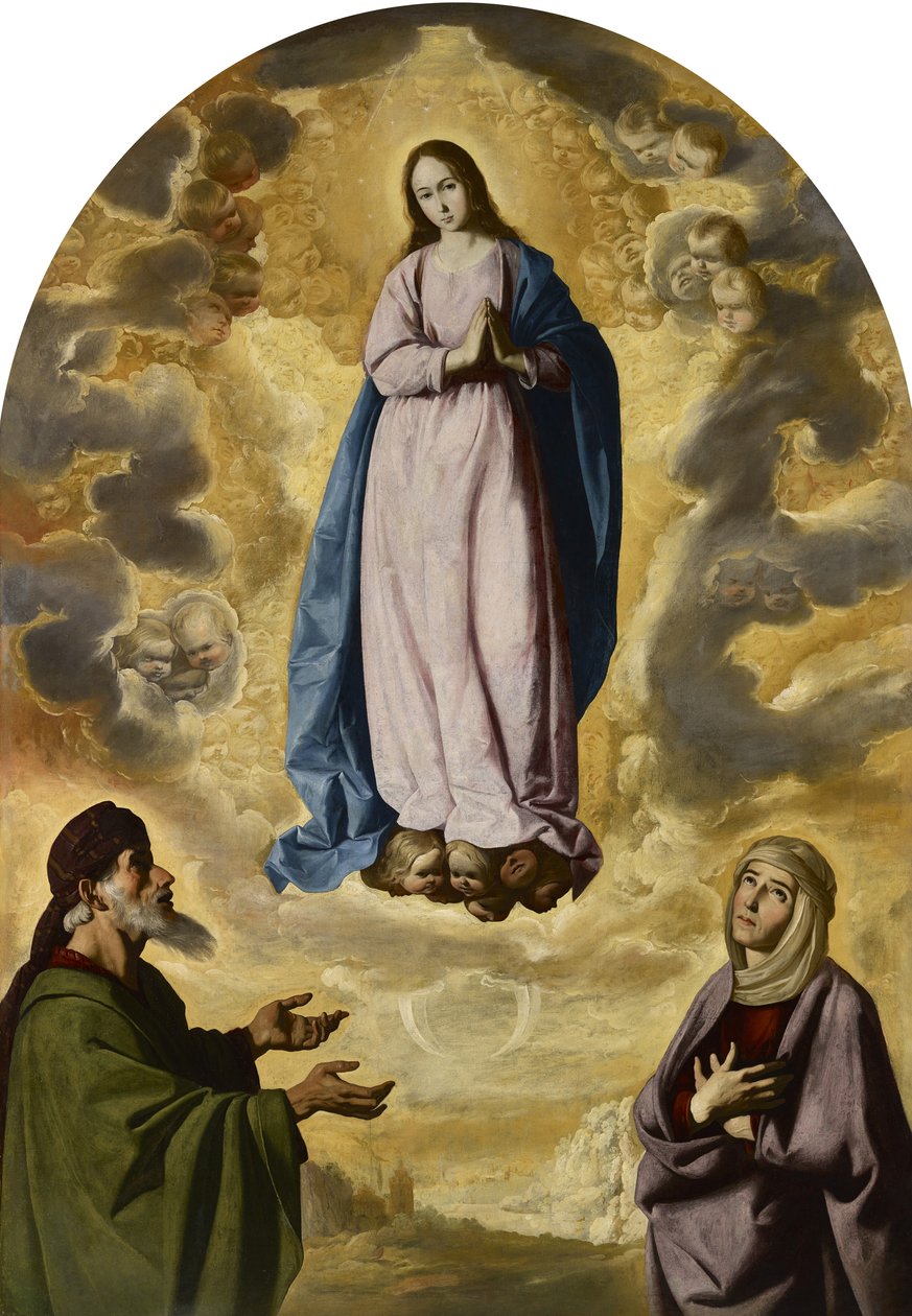 Tahraton sikiäminen ja Pyhä Joakim ja Pyhä Anne tekijältä Francisco de Zurbaran