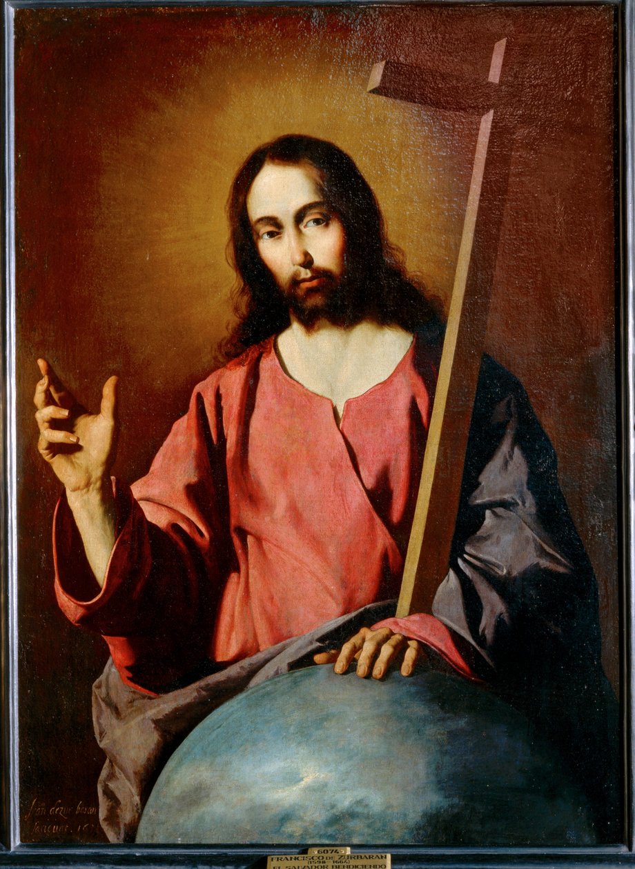 Vapahtajan siunaus 1638 ... (maalaus kankaalle) tekijältä Francisco de Zurbaran