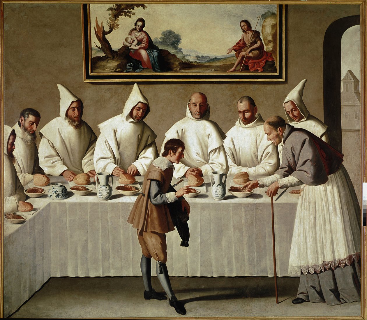 Pyhän Hughin ihme kartahualaisten ruokasalissa (öljy kankaalle tekijältä Francisco de Zurbaran