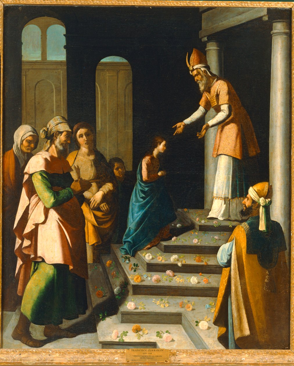 Neitsyt Marian esittely temppelissä (maalaus) tekijältä Francisco de Zurbaran