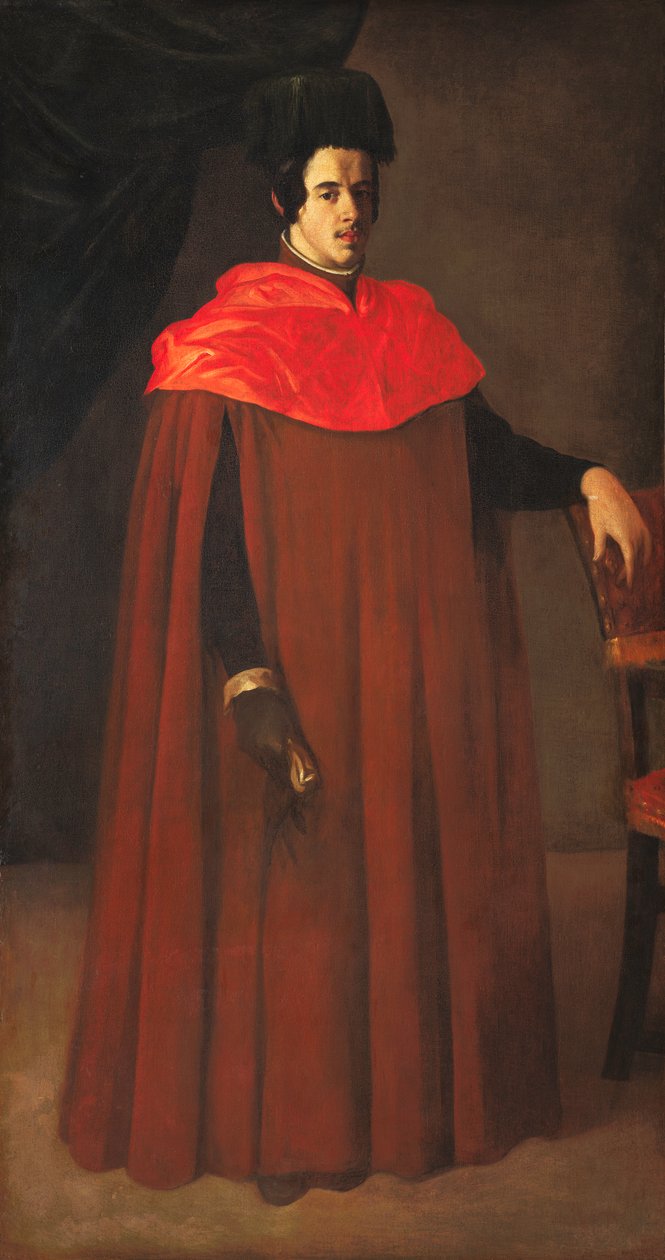 Espanjaksi:  Retrato de un doctor en derecho tai doctor de leyes Oikeustieteen tohtorin muotokuva. tekijältä Francisco de Zurbaran