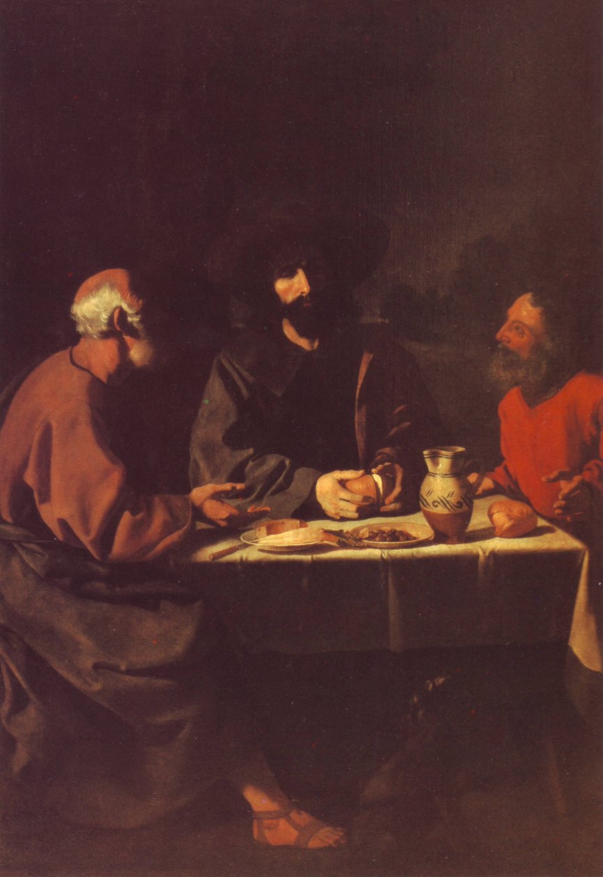 Ehtoollinen Emmauksessa tekijältä Francisco de Zurbaran