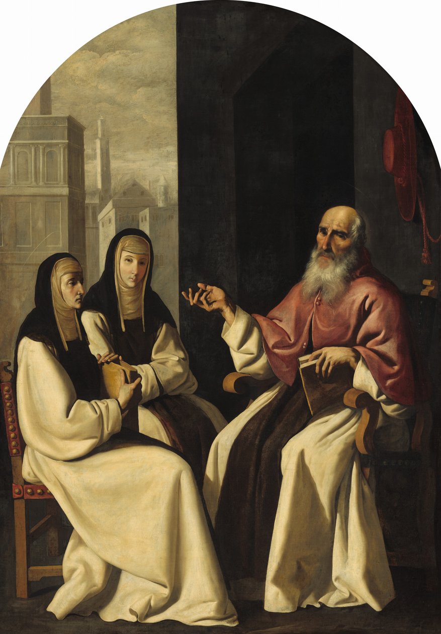 Pyhä Hieronymus Saint Paulan ja Saint Eustochiumin kanssa tekijältä Francisco de Zurbarán and Workshop
