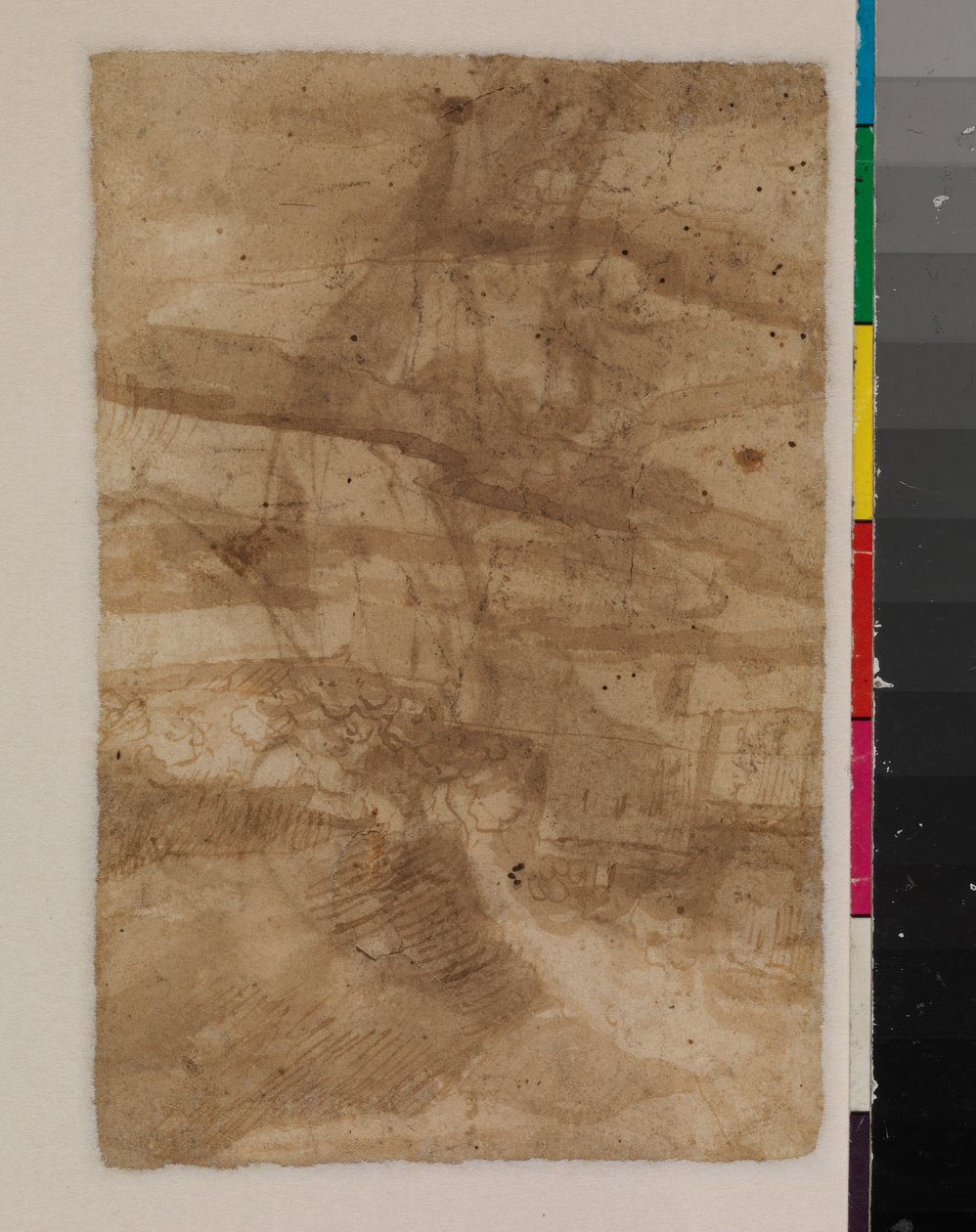 Fragmentti maisemasta, verso, 1600-luku tekijältä Francisco the Younger Herrera
