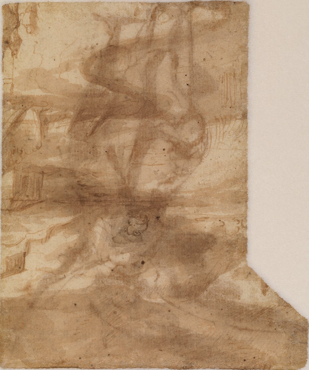 Fragmentti maisemasta, verso, 1600-luku tekijältä Francisco the Younger Herrera