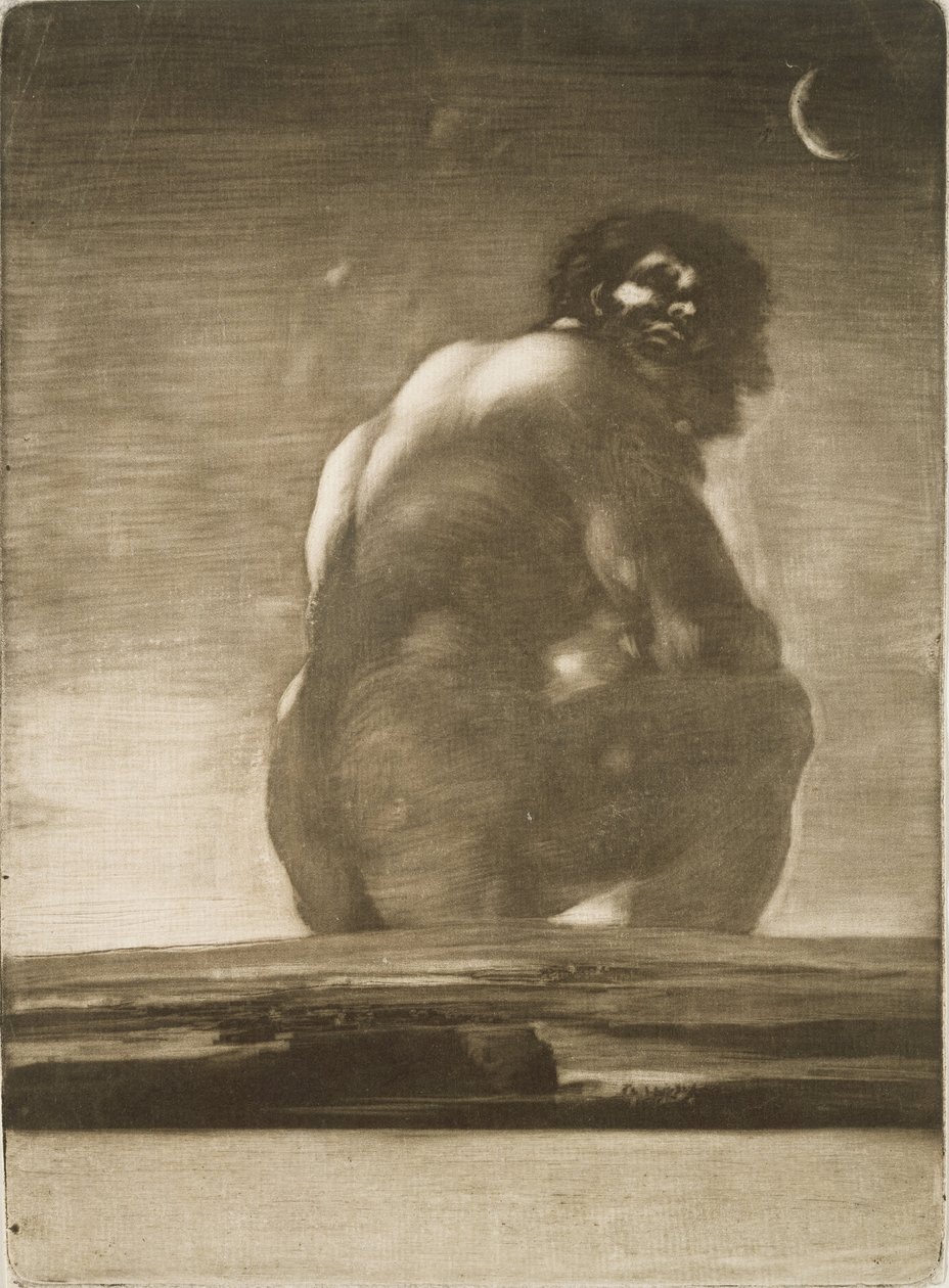 Istuva jättiläinen tekijältä Francisco de Goya