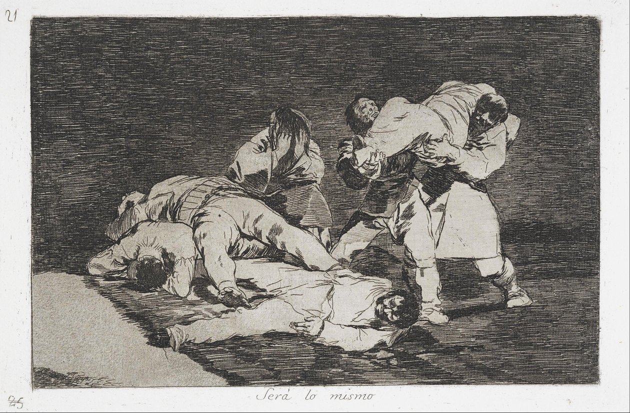 Sama (Será lo mismo) sarjasta Sodan katastrofit (Desastres de la Guerra) tekijältä Francisco de Goya