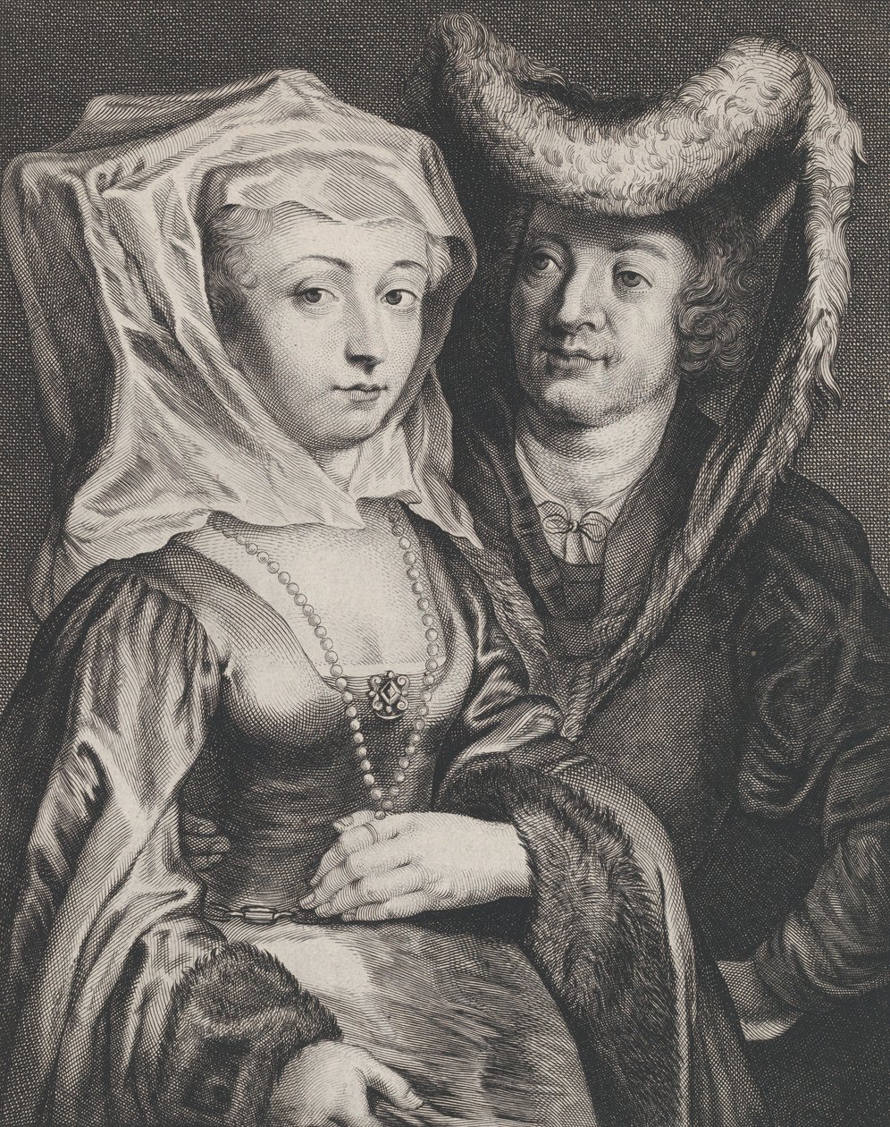 Pyhä Pepin I ja hänen tyttärensä Saint Begga, n. 1645-72. tekijältä Franciscus van der Steen