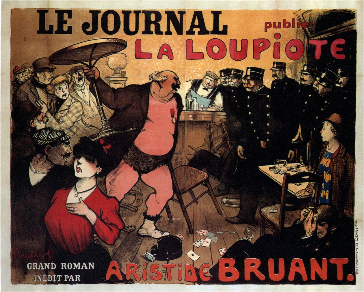 Le Journal julkaisee La Loupioten, Aristide Bruantin suurenmoisen romaanin, 1908 tekijältä Francisque Poulbot