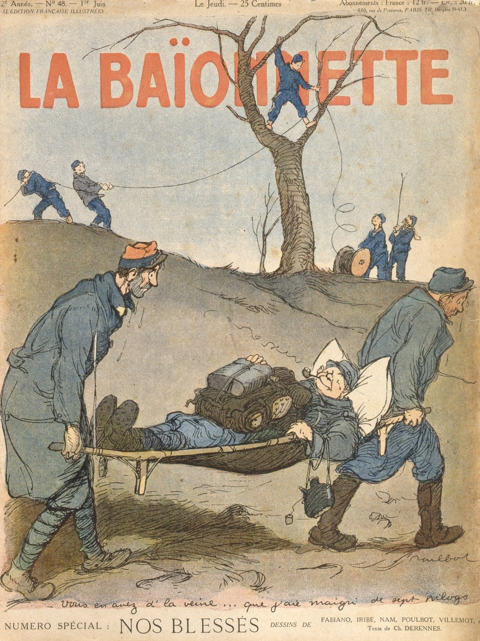 "Our Wounded", "La Baionette" -lehden kansi tekijältä Francisque Poulbot