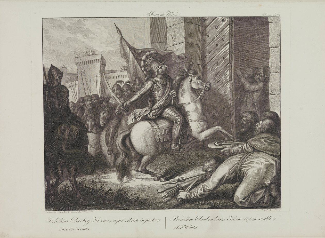 Smuglewicz, Franciszek (1745-1807) saapui Boleslaw Rohkeaksi Kiovaan. Litografia, 1700-luvun loppu. Yksityinen kokoelma tekijältä Franciszek Smuglewicz