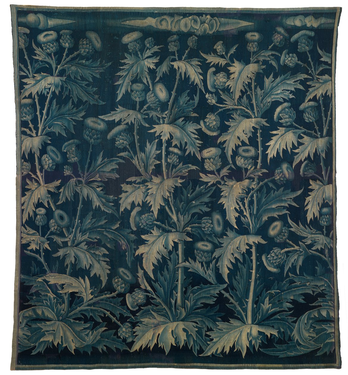 Kuvakudos, Verdure ohdakkeilla tai Les Chardonsilla, ranskalais-flaami, valmistettu n. 1500 (villa) tekijältä Franco Flemish School