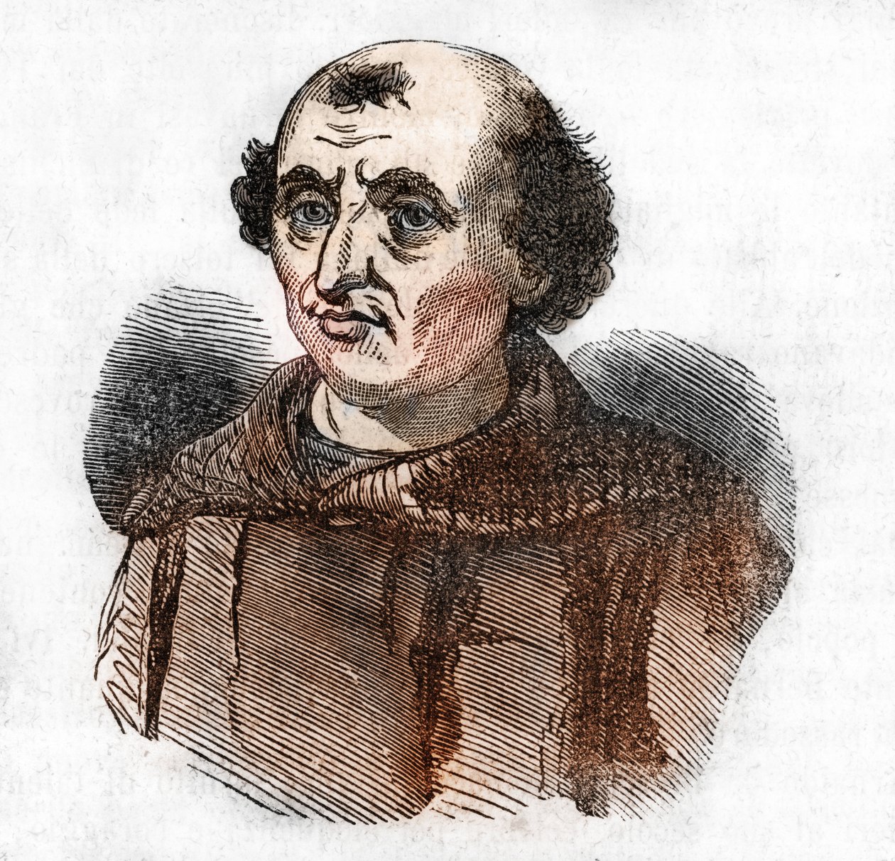 Muotokuva Arnaud de Bresciasta (Arnaldo da brescie) (1090 - 1155), italialainen poliittinen ja uskonnollinen uudistaja (Arnold of Brescia tai arnaldus italialainen kaanonin vakinainen Lombardiasta) Piirros Franco Mistralin "Misteri del vaticanosta" tekijältä Franco Mistrali