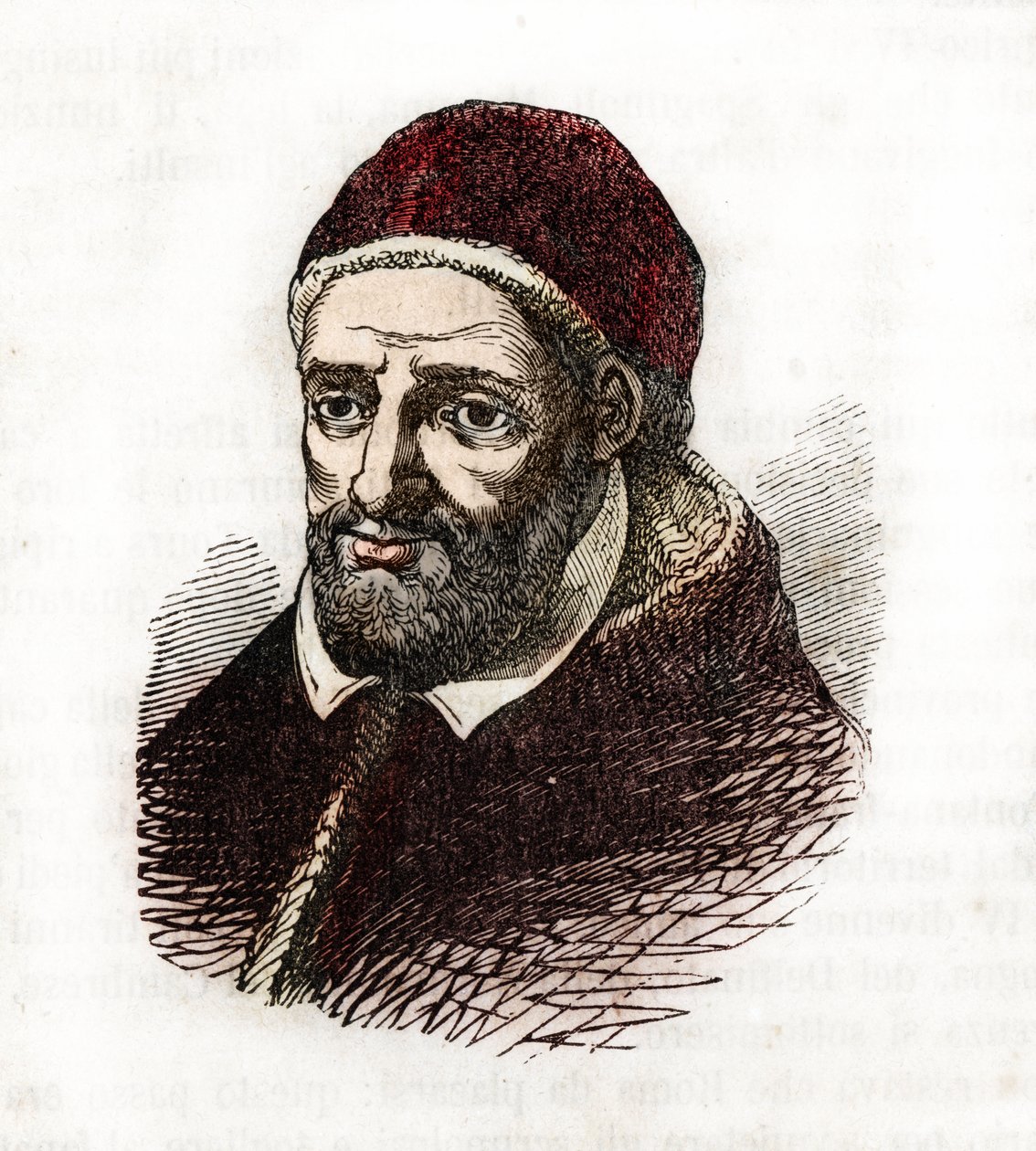Paavi Klemens VIII (Clemente tai Clemens) (1592-1605) esitys Piirros Franco Mistralin "" Misteri del Vaticanosta" tekijältä Franco Mistrali