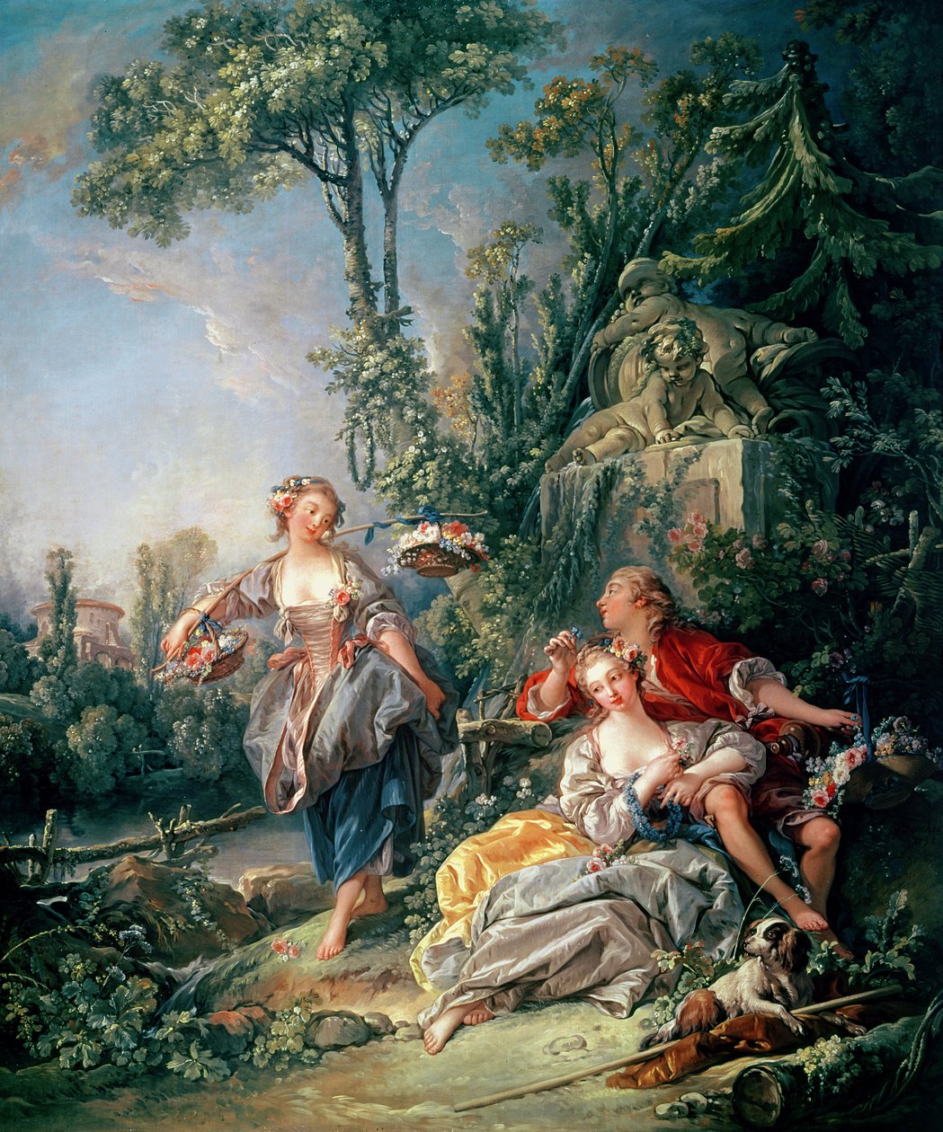 Rakastajat puistossa tekijältä François Boucher