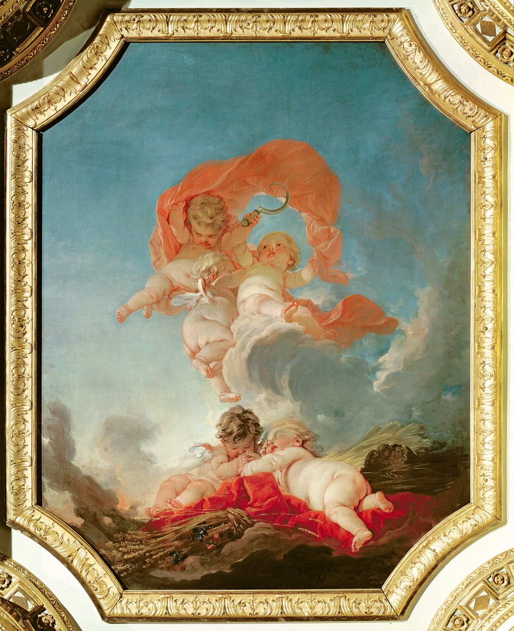 Kesä, sarjasta Neljä vuodenaikaa Salle du Conseilissa. tekijältä François Boucher