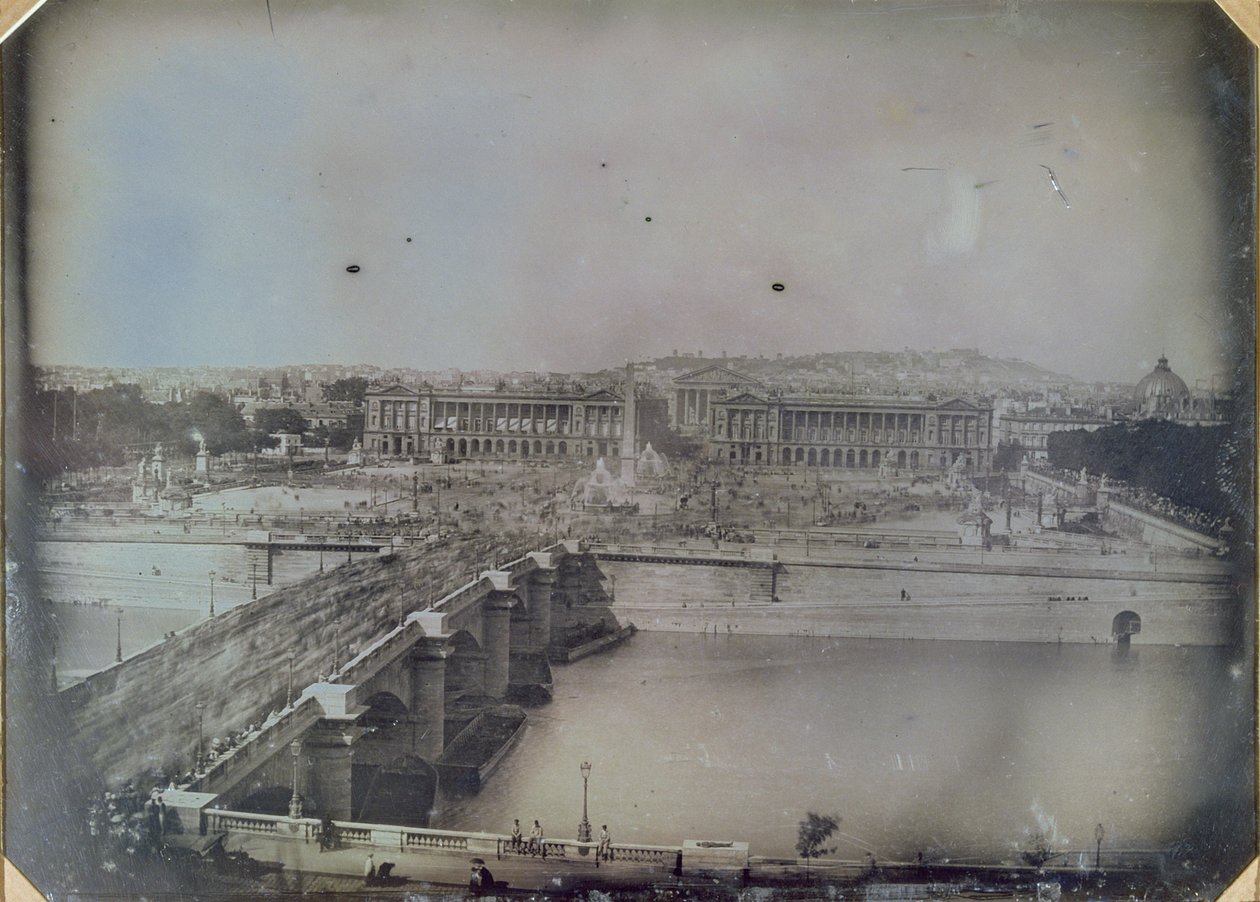 Näkymä Place de la Concordelle, n. 1848 (dagerrotypia) tekijältä Francois Certes