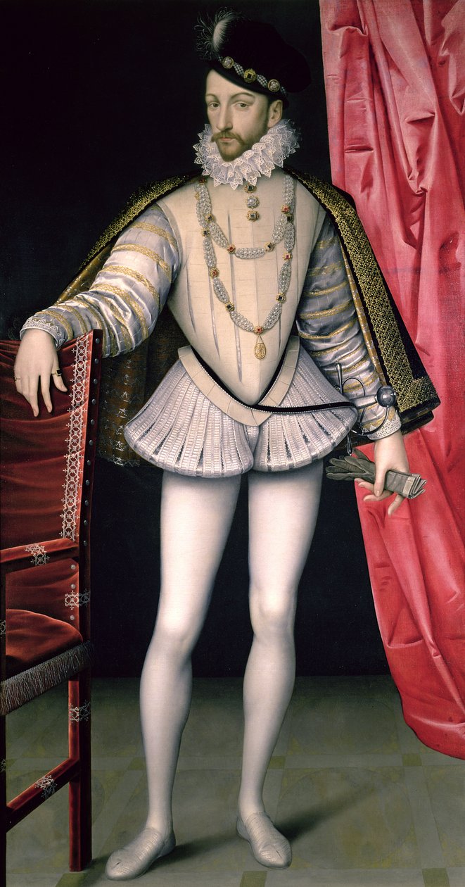 Kaarle IX:n (1550-74) muotokuva tekijältä François Clouet