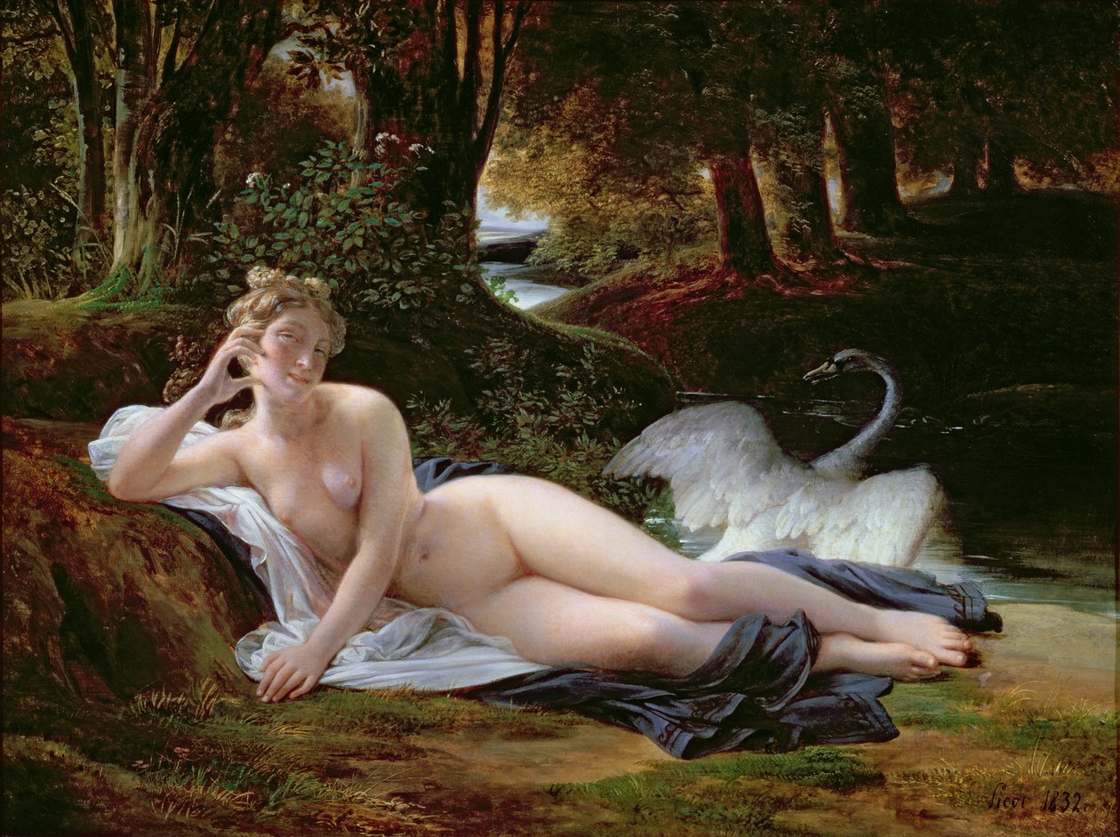 Leda ja joutsen, 1832 tekijältä Francois Edouard Picot