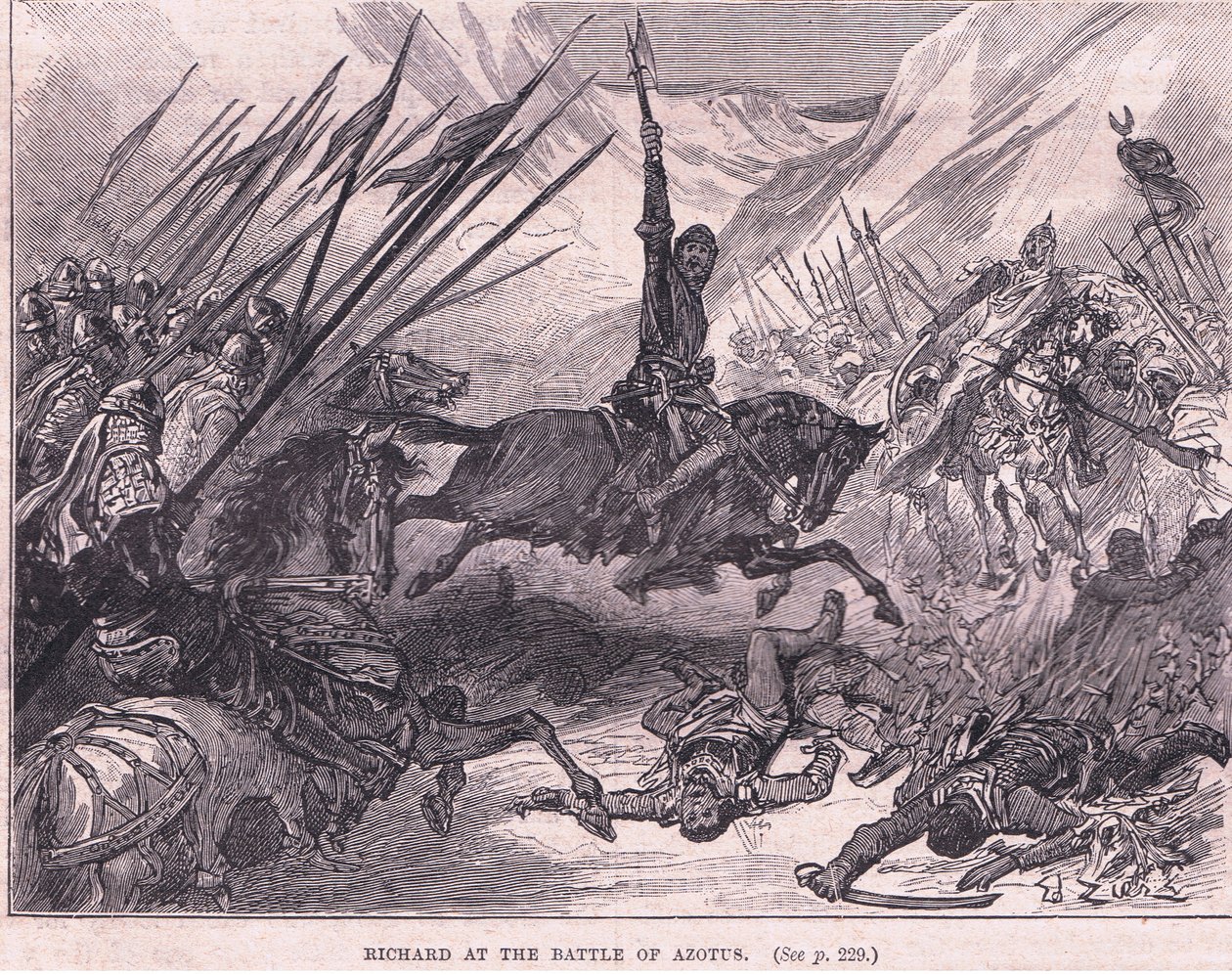 Richard Azotuksen taistelussa 1191 jKr tekijältä Francois Edouard Zier