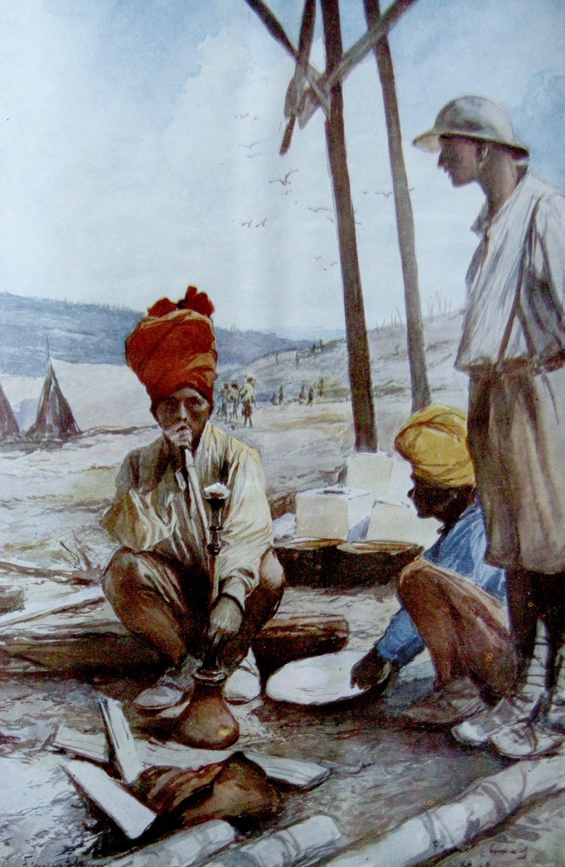 Intian ratsuväki levossa, 1917 tekijältä Francois Flameng