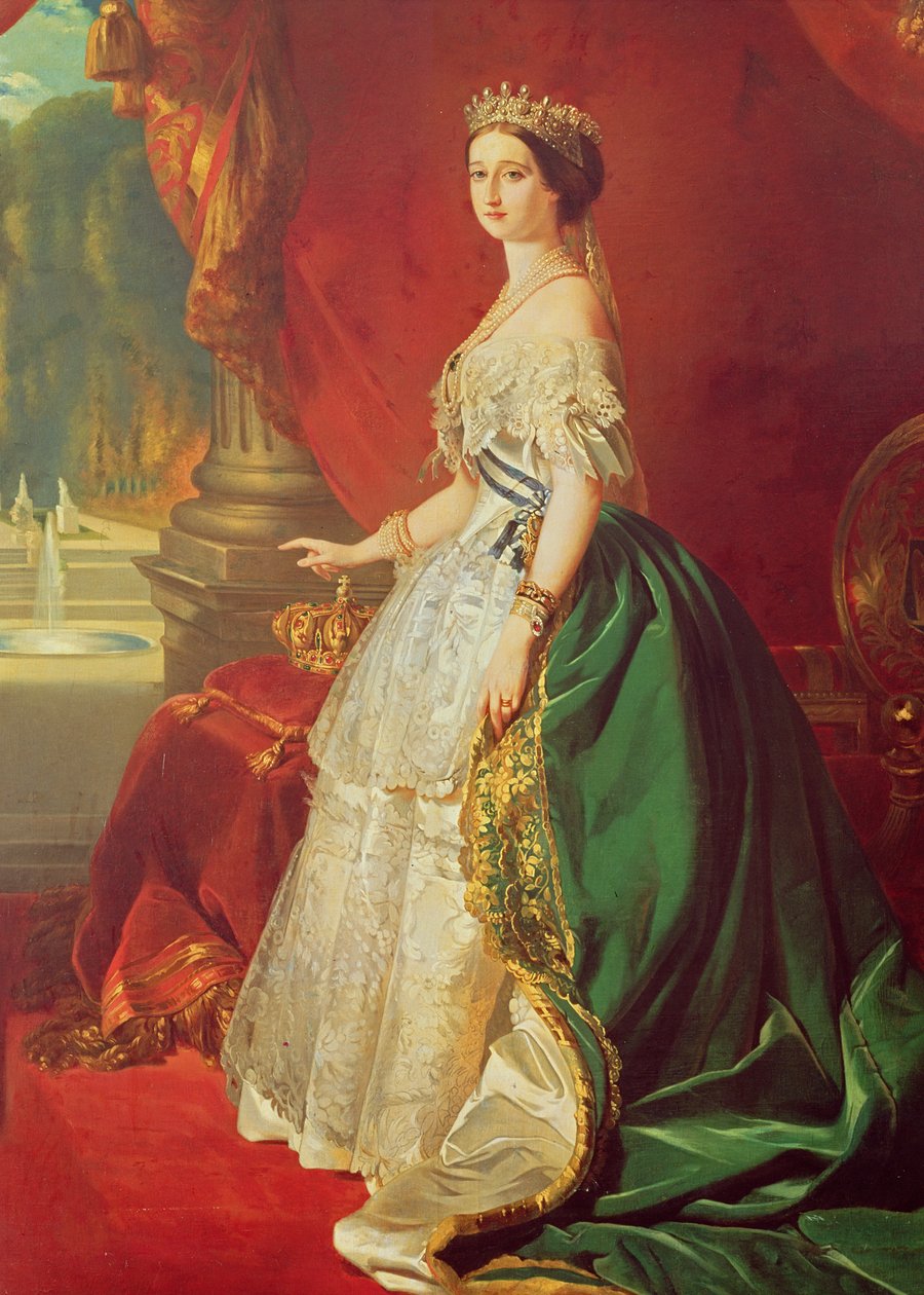 Keisarinna Eugenie (1826-1920) Francois Xavier Winterhalterin (1806-73) muotokuvan jälkeen tekijältä Francois Gabriel Guillaume Lepaulle