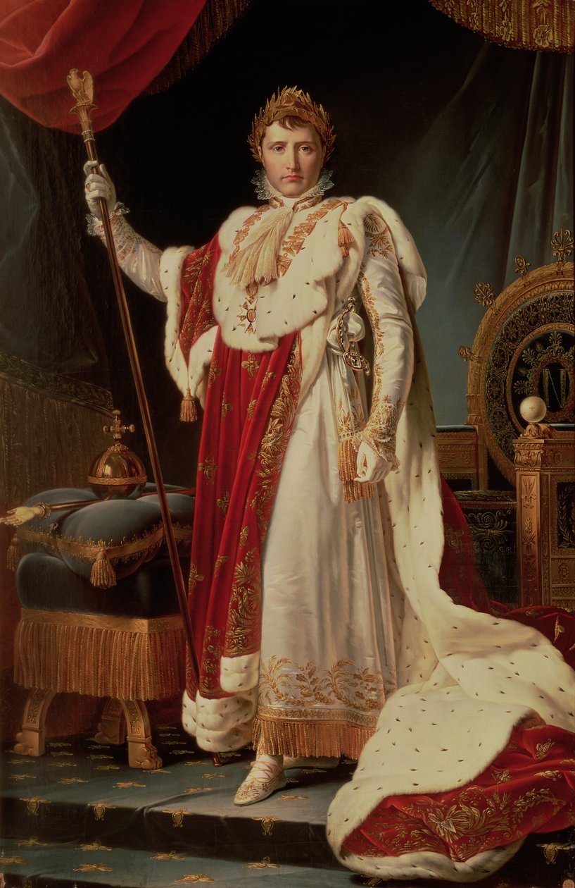 Napoleon kruunajaispuvussa, noin 1804. tekijältä Baron François Pascal Simon Gérard