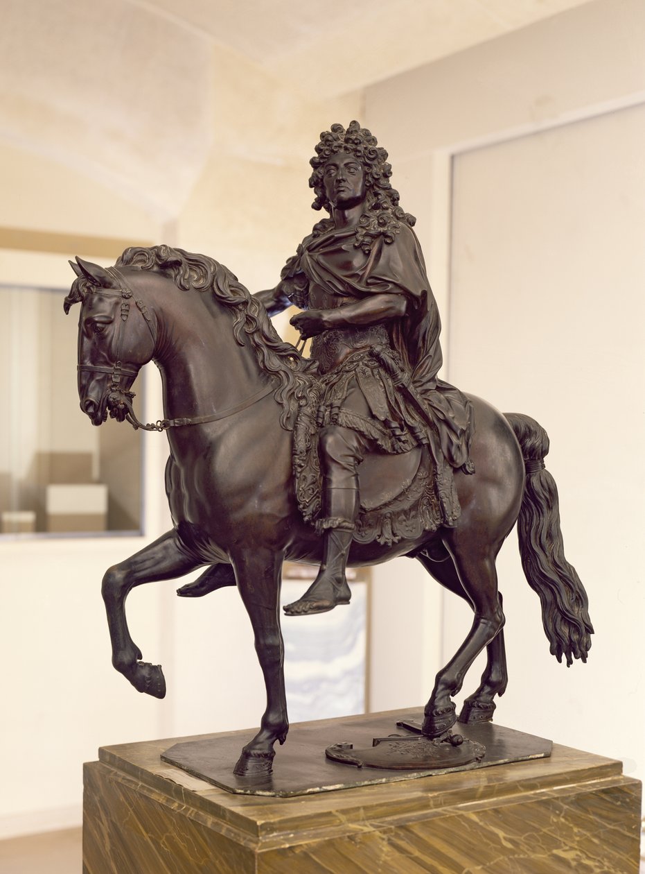 Ludvig XIV:n (1638-1715) ratsastuspatsas roomalaisessa asussa, 1699 (pronssi) tekijältä Francois Girardon